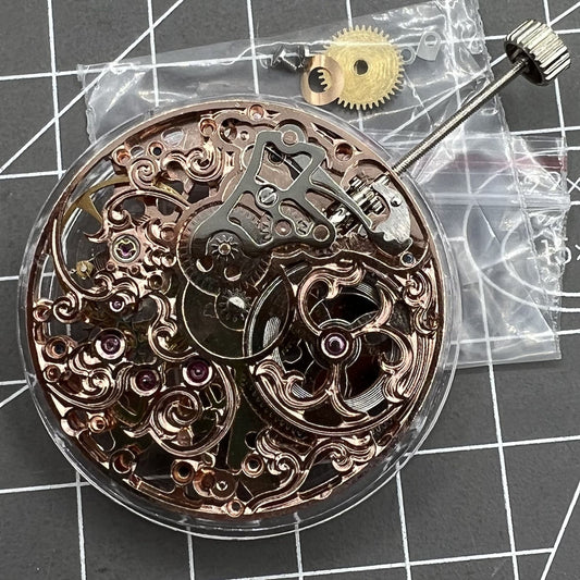 ST3600 Seagull 6497 hand-engraved mechanical watch movement with manual winding, classic design for watch enthusiasts