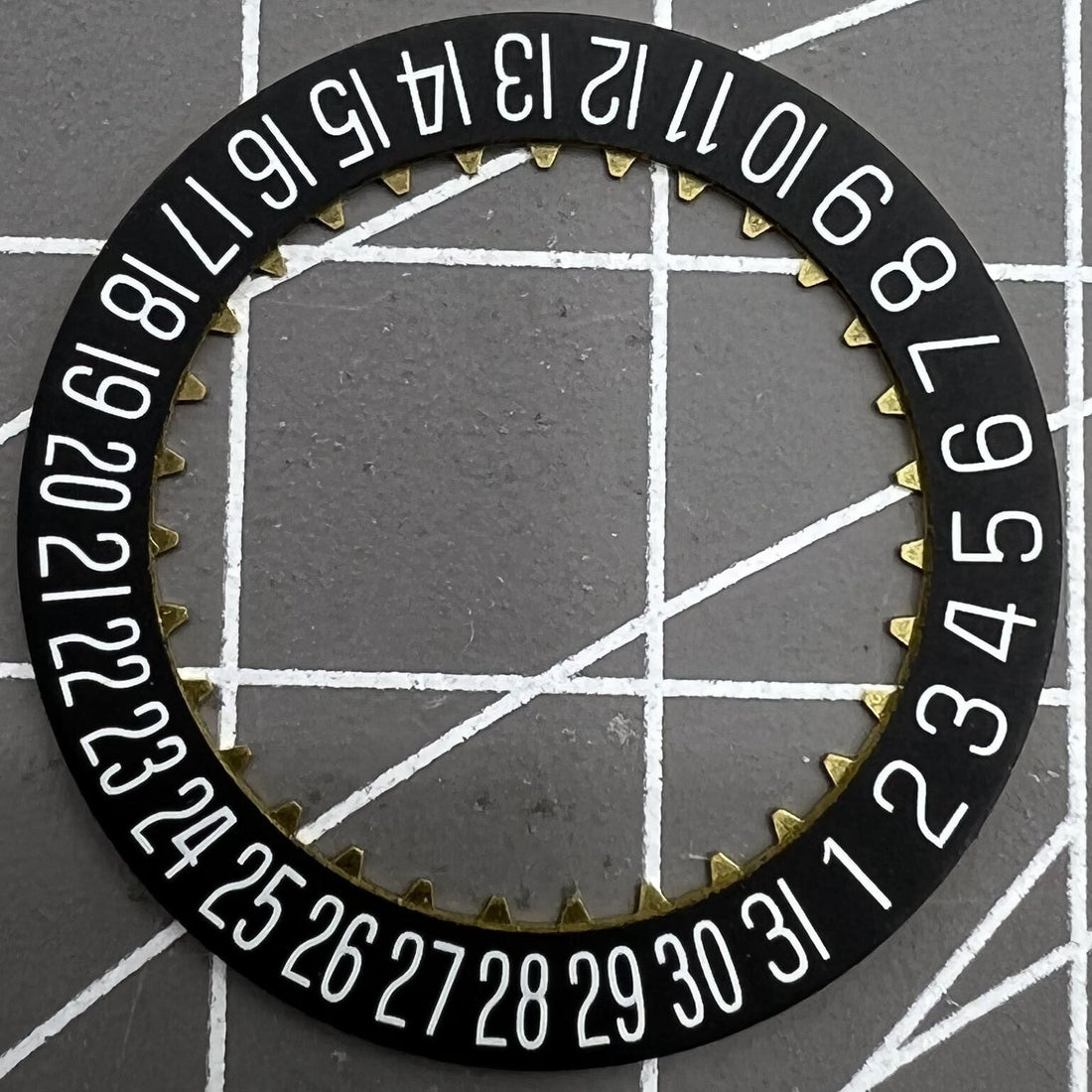 Original Black Date Disk Wheel for ETA 7750 movement, precise watch accessory.