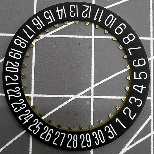 Original Black Date Disk Wheel for ETA 7750 movement, precise watch accessory.