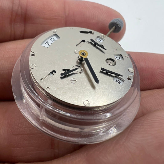 Mingzhu silver watch accessory showcasing automatic mechanical movement with six hands and small second feature, China made.