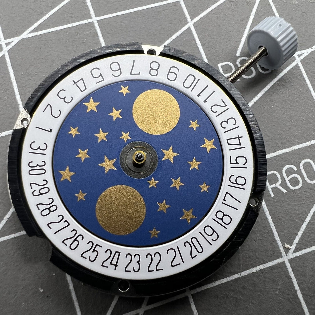 Ronda 708 quartz watch movement with date at 6 o'clock, precise timekeeping for watches.