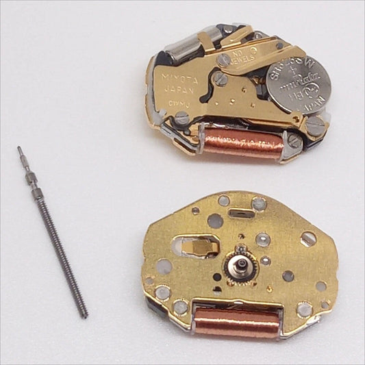 Miyota/Citizen 2035 Japan Quartz Movement with golden gilted finish for watch repair.