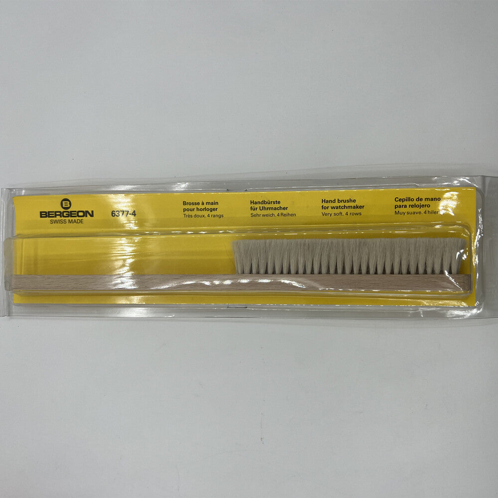 Bergeon 6377-4 soft 4-row watch hand cleaning brush for delicate watch maintenance