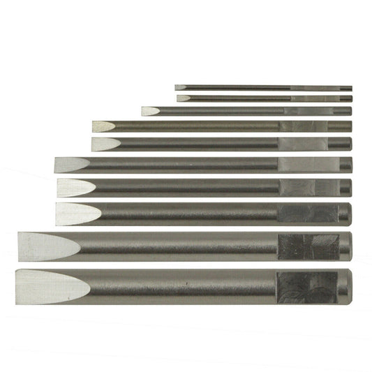 Bergeon 7899 stainless steel ergonomic screwdriver blades for precise watch accessory repairs.