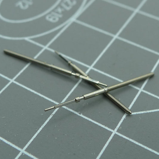 Watch winding stem for Ronda 6003D quartz movement, precise fit for winding and time setting.