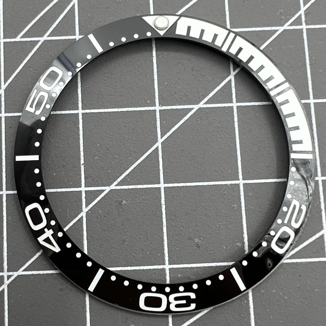 Black 38mm ceramic polished waterproof watch bezel by Quarter Scale for men's watches.