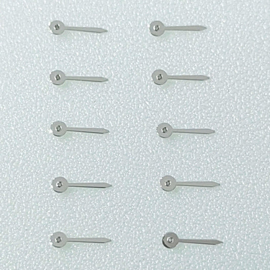 1. Set of 10 silver 4mm small second hands for Miyota OS10 OS20 watch movements, precision fit.  