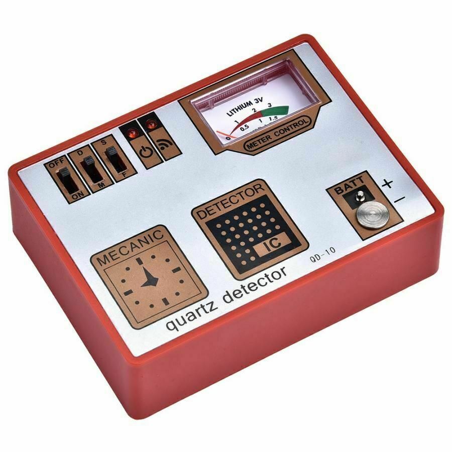QD-10 Quartz tester, measuring battery, pulse, and demagnetization for watch repairs.