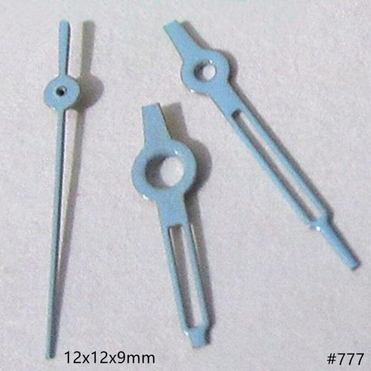 12mm blue hollow watch hands set with no lume for Miyota 2035, 2115, 2105, 2305 movements