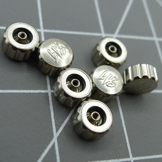 1. Flat shape watch crown set with logo, compatible with Shanghai 7120 movement, Generic brand.  