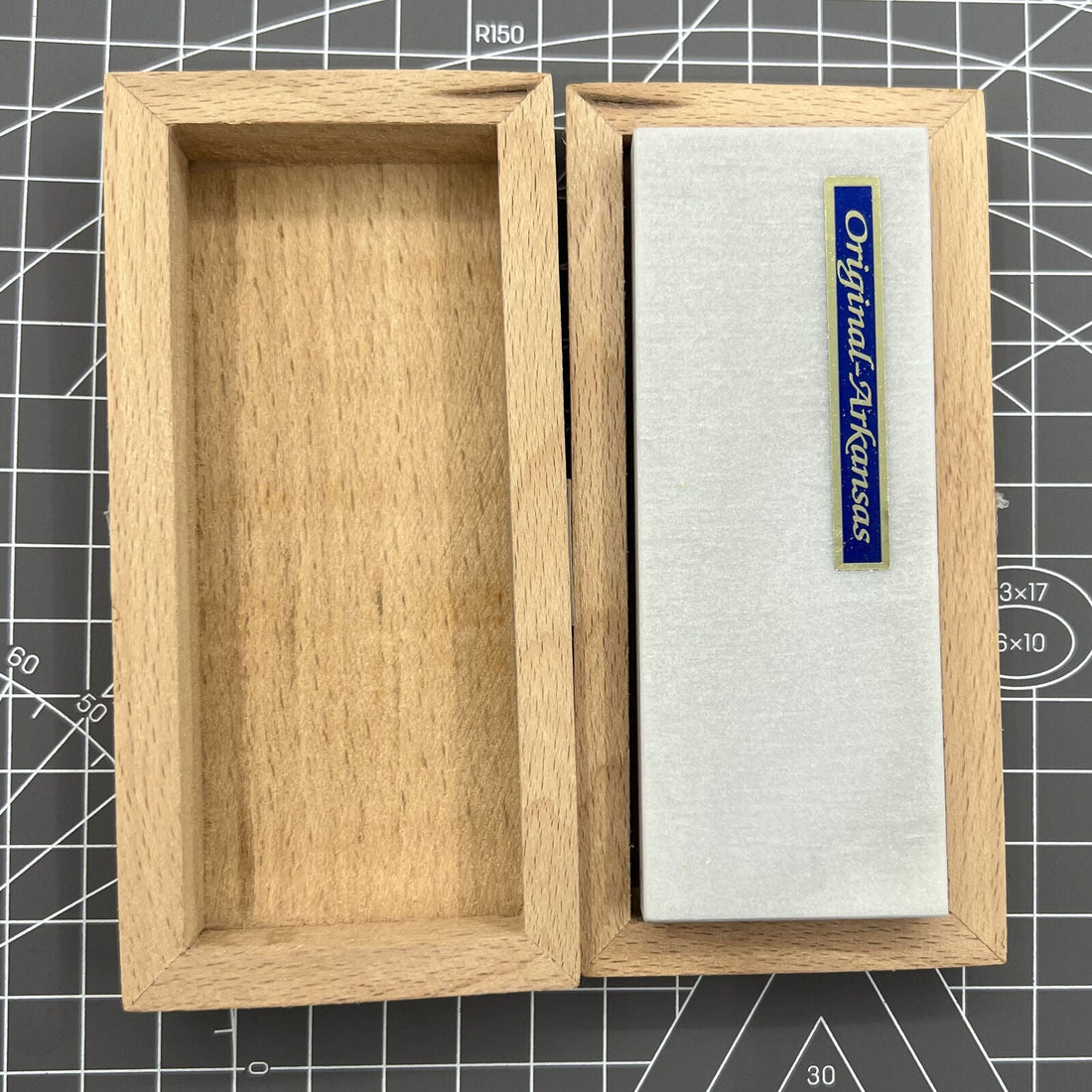 Swiss Tool Horotec MSA16.051 Arkansas stone in wooden box for precise watch accessory polishing