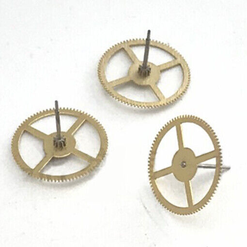 1. Set of 3 generic second wheels for Shanghai 7120 watch movement, precision replacement parts.  