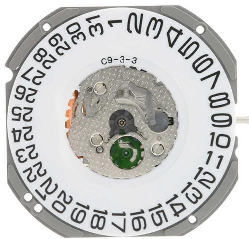 Miyota 1S13 Japan Quartz Movement watch mechanism showing date display at 6 o'clock position.