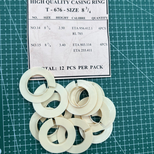 T-676 watch case spacer ring, size 8.75, 12 pieces for precise movement casing.