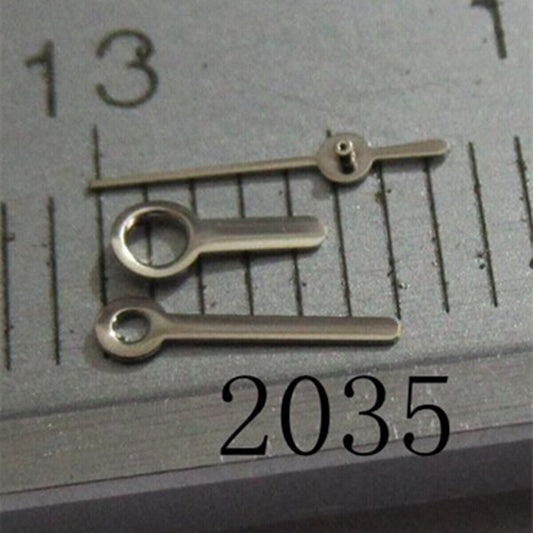 Set of 5.5mm round painted watch hands compatible with Miyota 2035, 2115, 2105 movements.