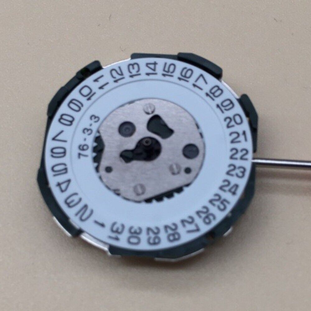 Miyota 2115 quartz watch movement with single calendar date at 3, Japan made precision.