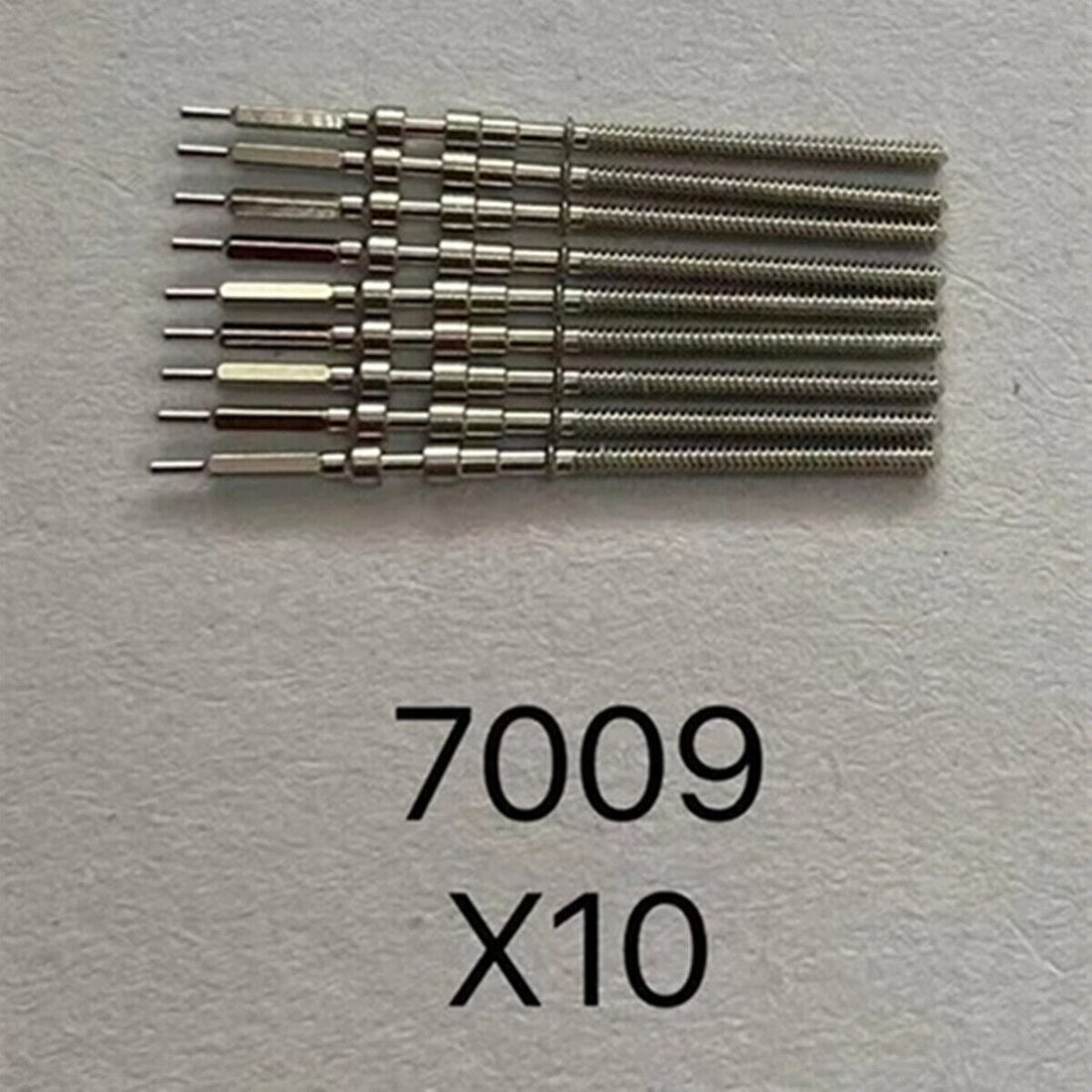 1. Set of 10 Generic watch winding stems for 7009 movement, ideal for watch repairs.  