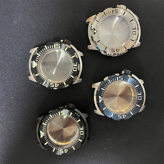 1. Stainless steel NH35 watch case without strap, durable and sleek design for customization.  