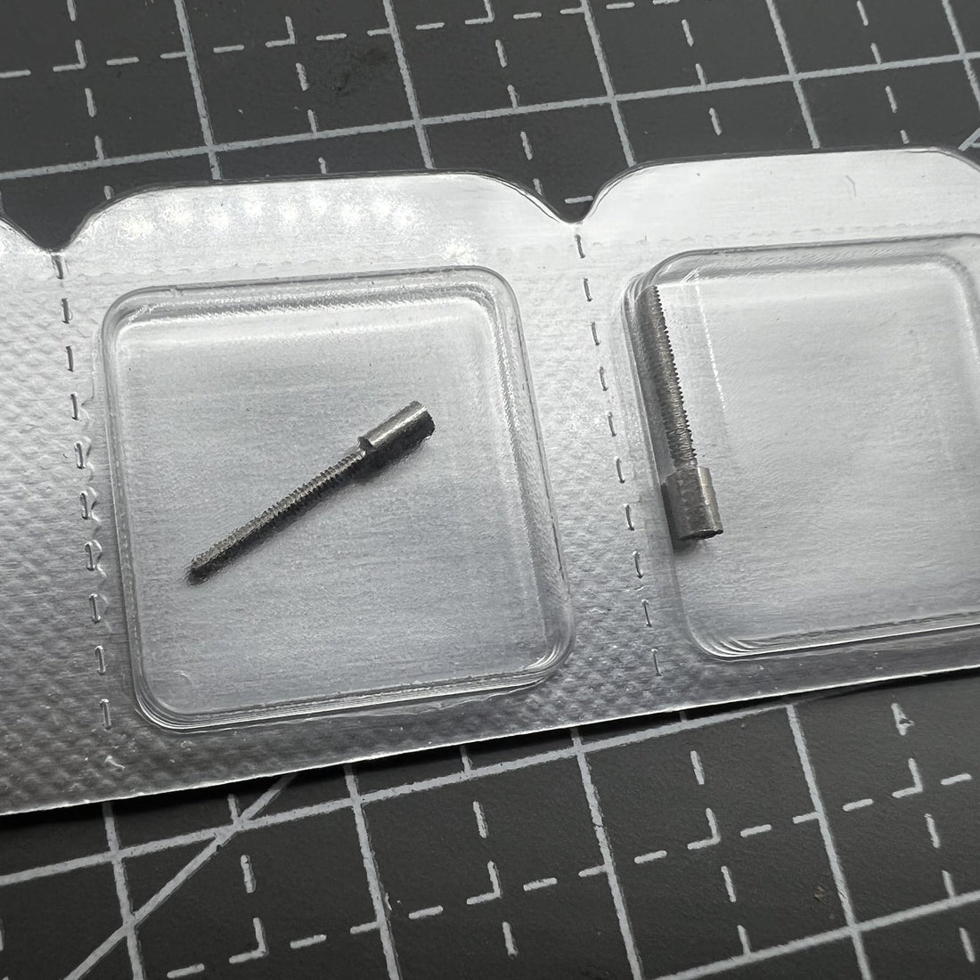 Set of 2 Swiss stainless steel extension rods with 1.2mm to 0.9mm connectors for watch accessories