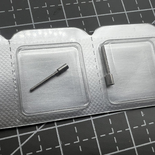Set of 2 Swiss stainless steel extension rods with 1.2mm to 0.9mm connectors for watch accessories