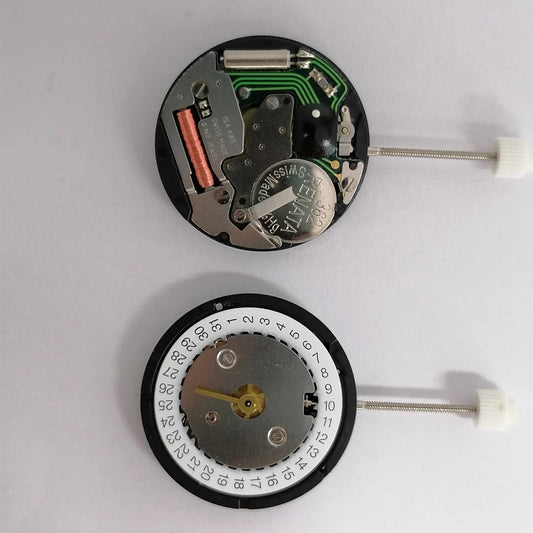 ISA K83/103 quartz movement with three hands, reliable watch repair part for precision timekeeping.