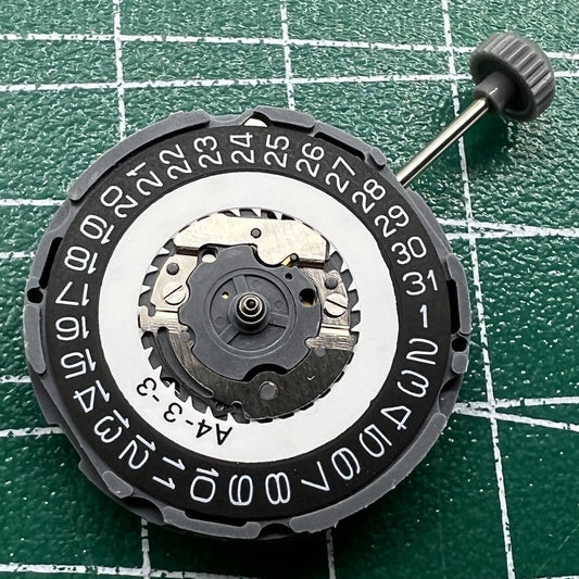Miyota 6L76 quartz movement black disk watch part, reliable precision by Miyota brand.