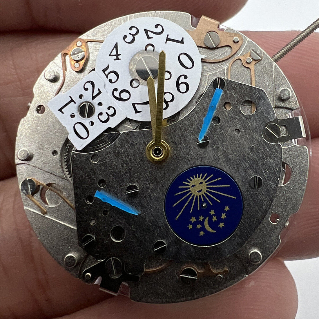 China Made Mechanical Automatic Movement watch with 3 hands, Big D12 multifunction dial for precise timekeeping.