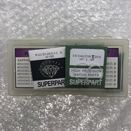 Watch Parts Sapphire set with 15 sizes and I-Ring 18 sizes, 69PCS box for precise watch accessory repairs.