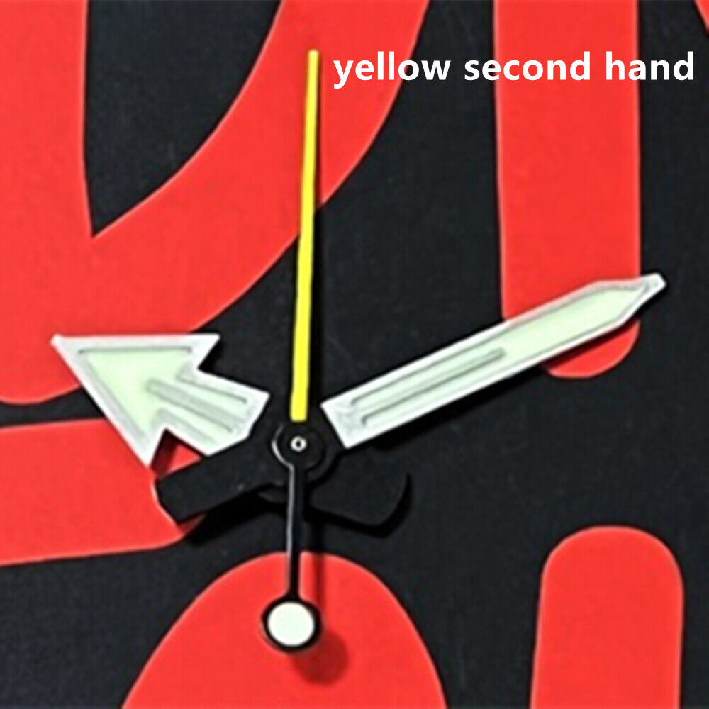 Yellow second hand with silver trim and C3 green lume, compatible with NH35A, SKX007, and SRP777 watches.