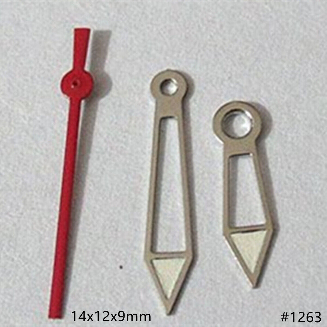 Hollow green luminous watch hands set for Miyota 2035, 2115, 2105, 2305 movements, enhancing readability.