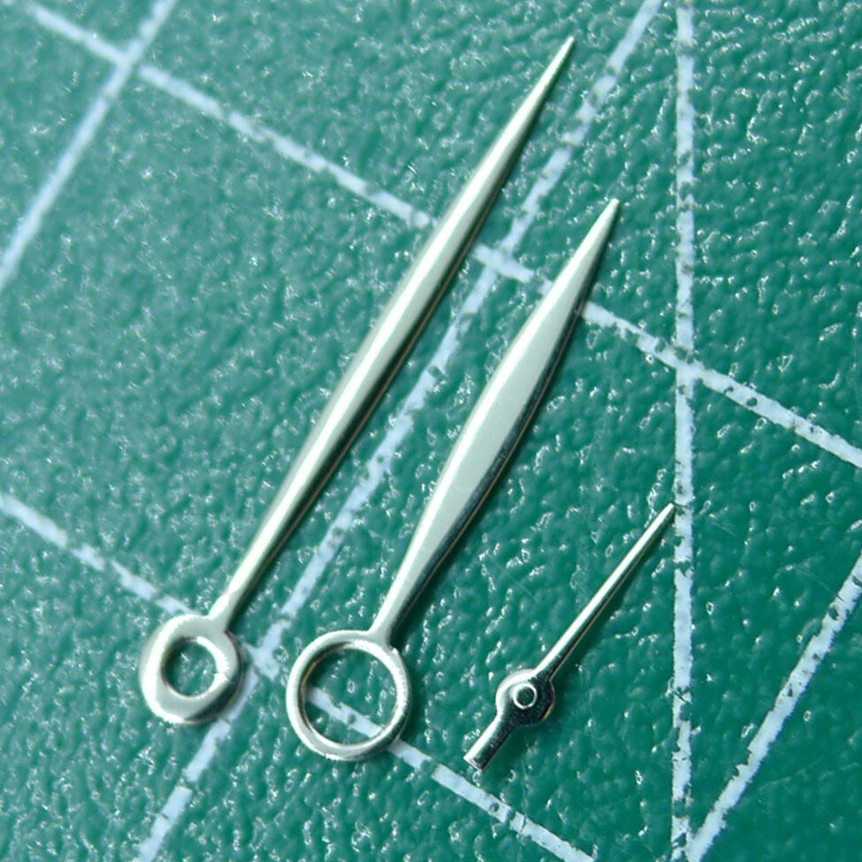 Silver watch hands for Seagull ST3600/ST3621 and ETA6497/6498 movements, durable and precise.