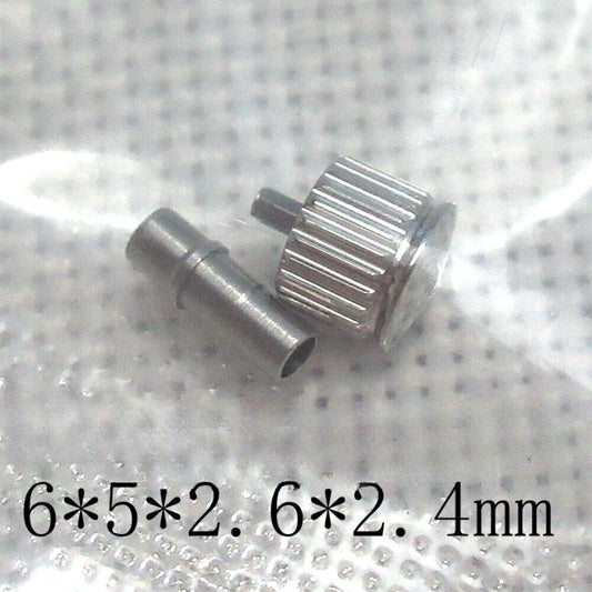 Replacement 6X5mm silver watch crown for Conquest L3.781, durable generic part.