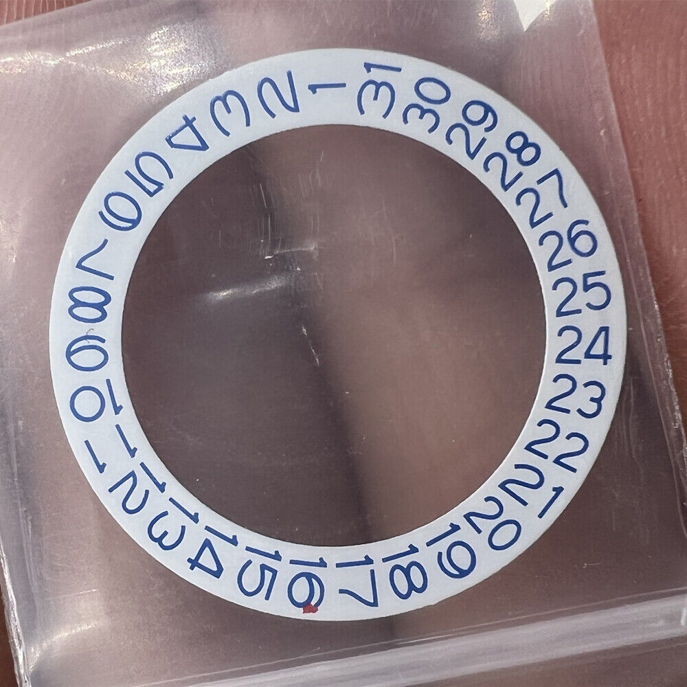 Sea Blue Character Disk Date Wheel for NH35 NH36 watch movement on white background