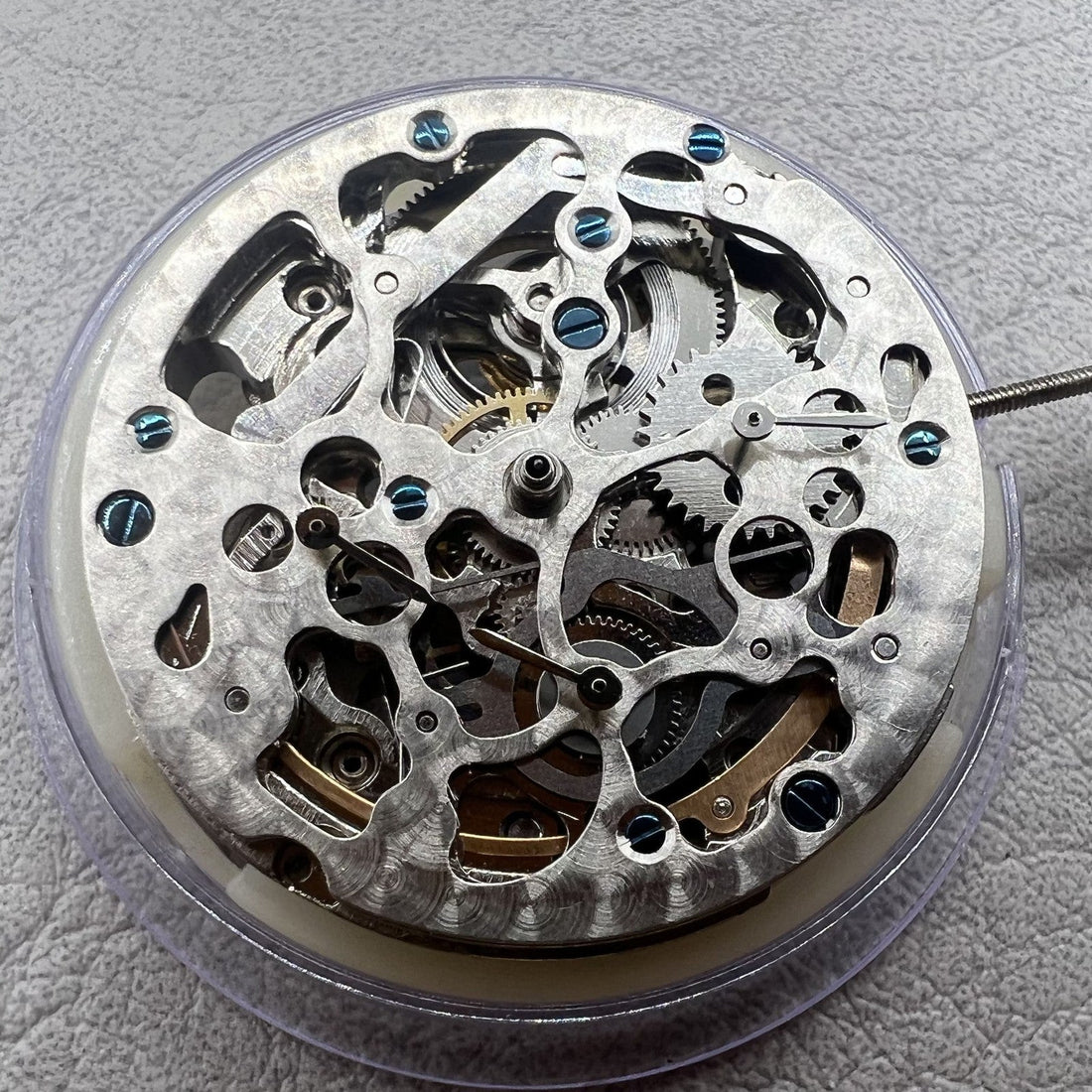Hangzhou 2189 silver hollow watch accessory showcasing automatic mechanical movement details