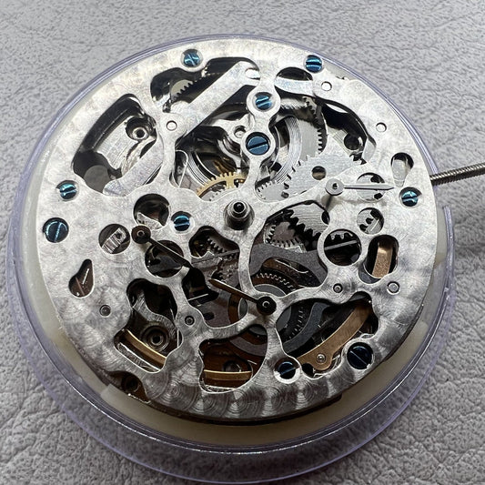 Hangzhou 2189 silver hollow watch accessory showcasing automatic mechanical movement details
