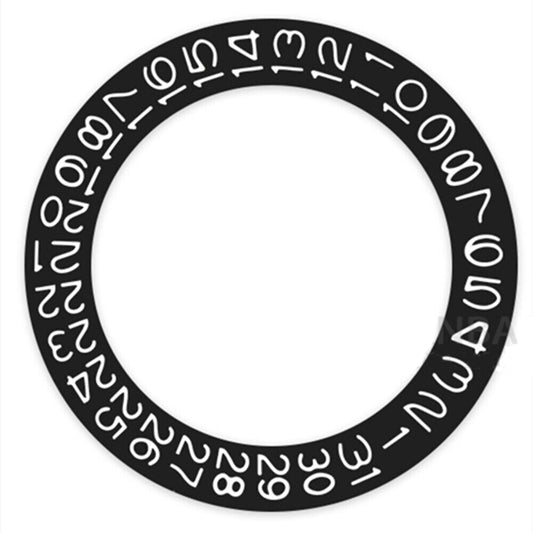 Seiko NH35 NH36 black date disk with clear white numerals for accurate timekeeping.