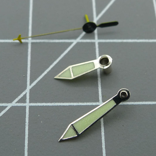 Luminous watch hands set for Miyota 2035 movement, 16mm/12mm/9mm lengths by NO.1530, perfect for repair.