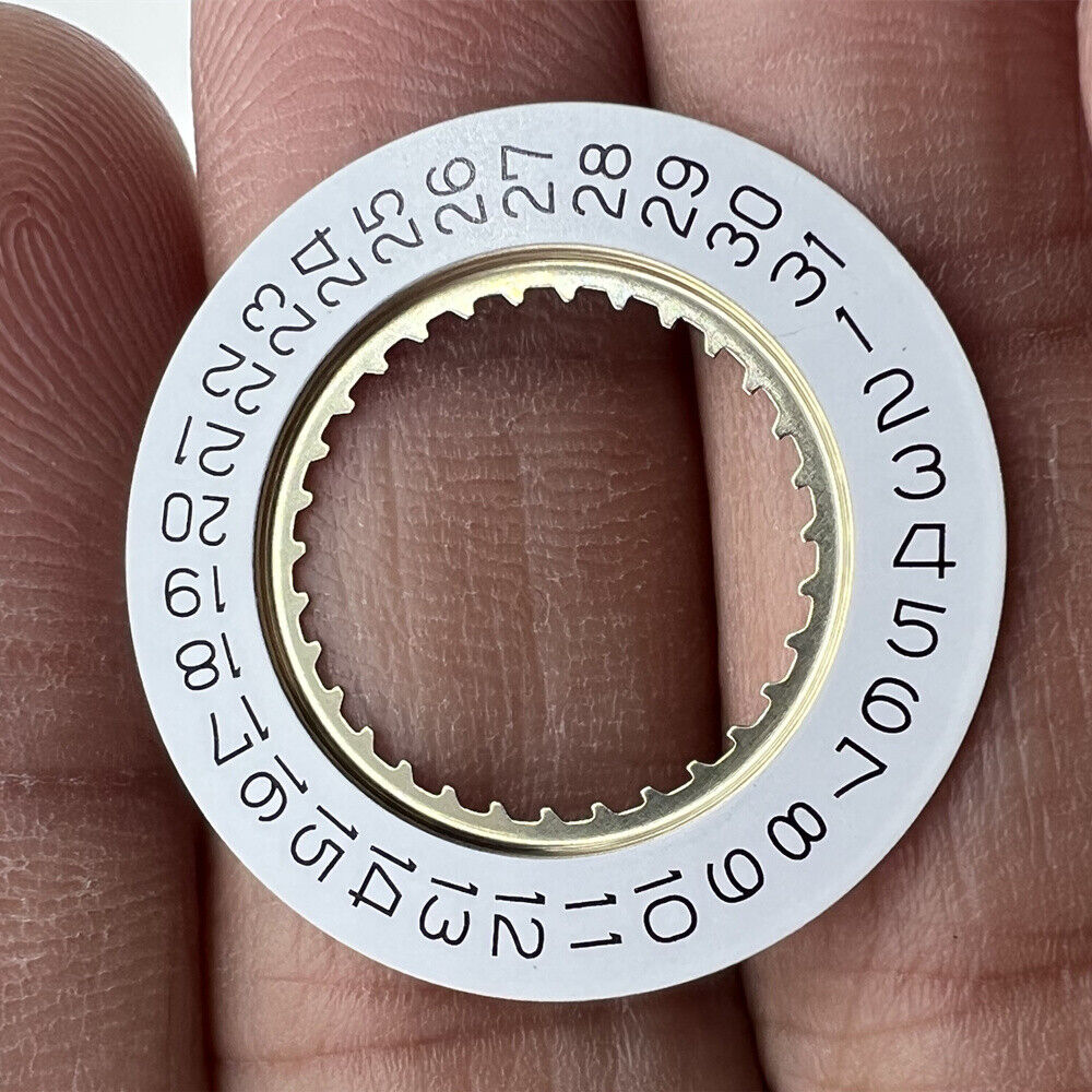 White date disk wheel for Ronda 5040D 5030D watch movement, date display at 3 o'clock, precision fit.