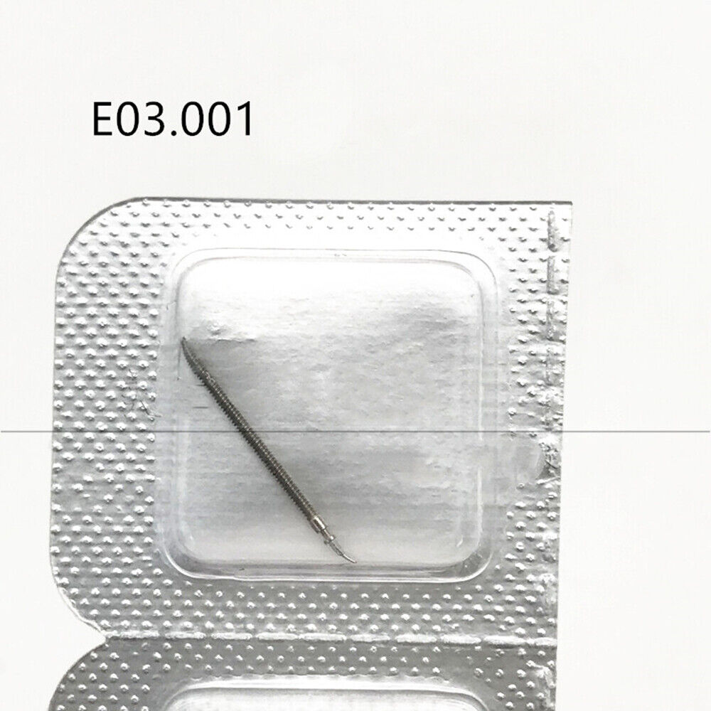 Swiss Made original watch winding stem for ETA E03.001 movement, precision accessory for repairs.