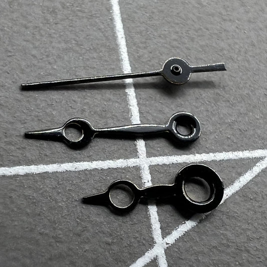 Black watch hands set for Miyota 2035 movement, 10mm/8mm/6mm lengths, NO.1283, precision design.