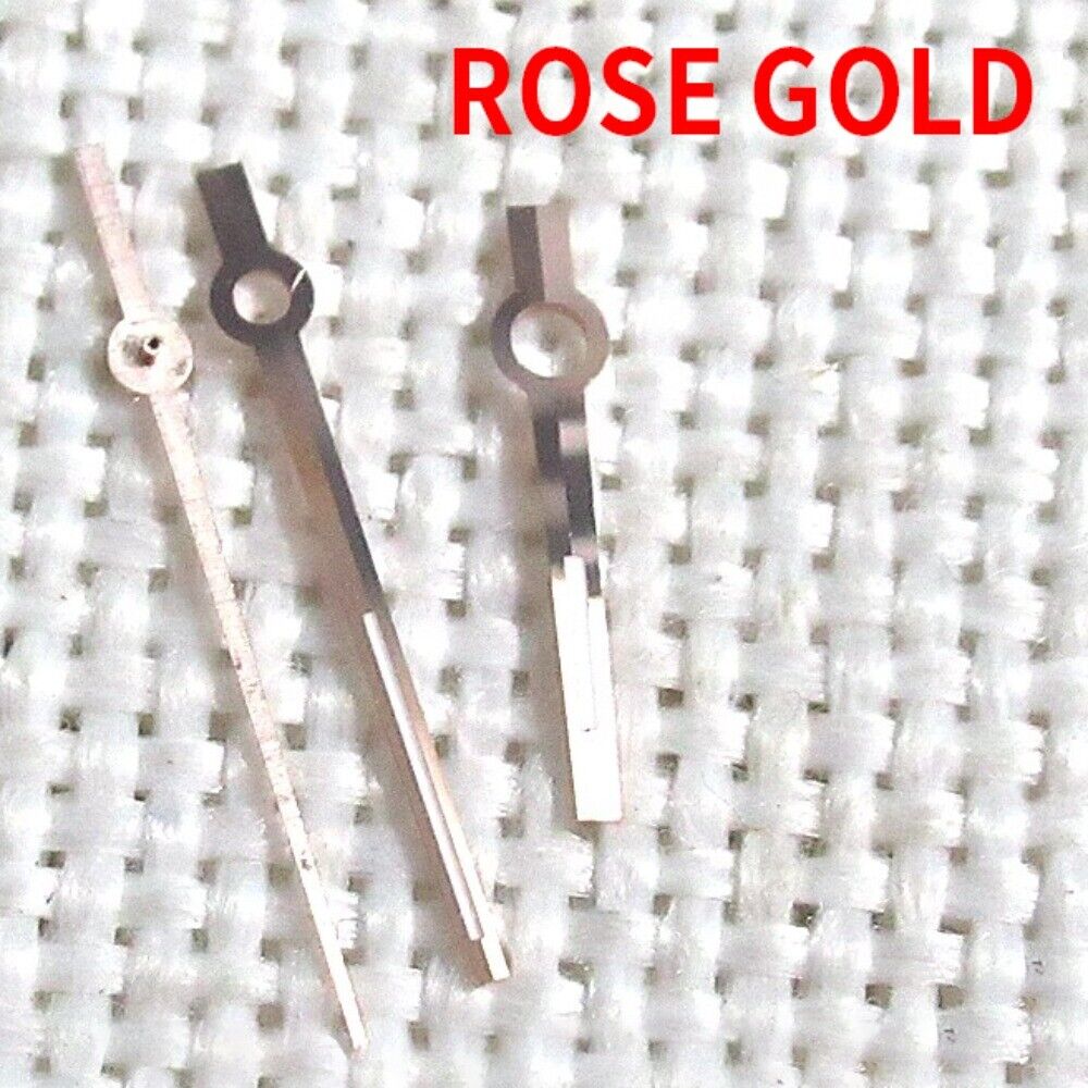 Rose gold trimmed green lume watch hands for Rolex 116234, 126334, 126331, and 116233 models.