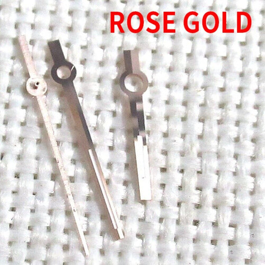 Rose gold trimmed green lume watch hands for Rolex 116234, 126334, 126331, and 116233 models.