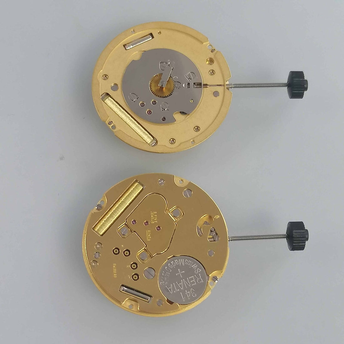 Ronda 1002 Swiss Quartz watch movement with 2 hands for precise timekeeping.