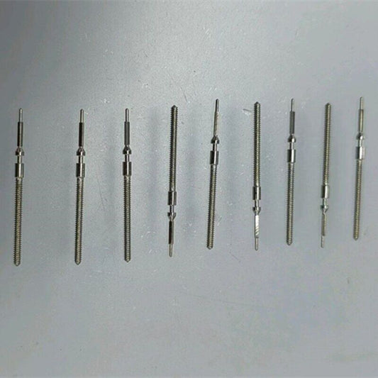 1. Set of 10 ISA 8171 and ISA 8161 watch winding stems for precise movement repair.  
