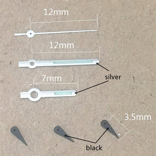 Silver Trim 12mm green luminous watch hands for Miyota OS10 OS20 OS22 OS60 OS80 models