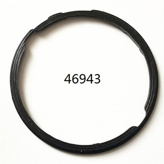 Black cushion mount spacer ring for Orient 46943 watch movement, securing dial components with precision.