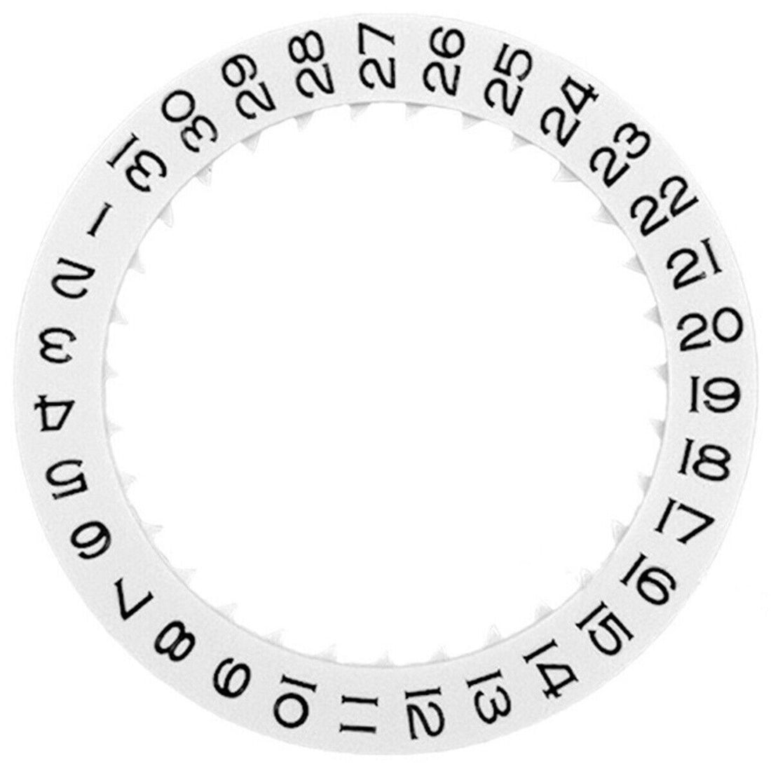 White special font date disk wheel displaying date at 3 o'clock for Miyota 8215 watch movement.