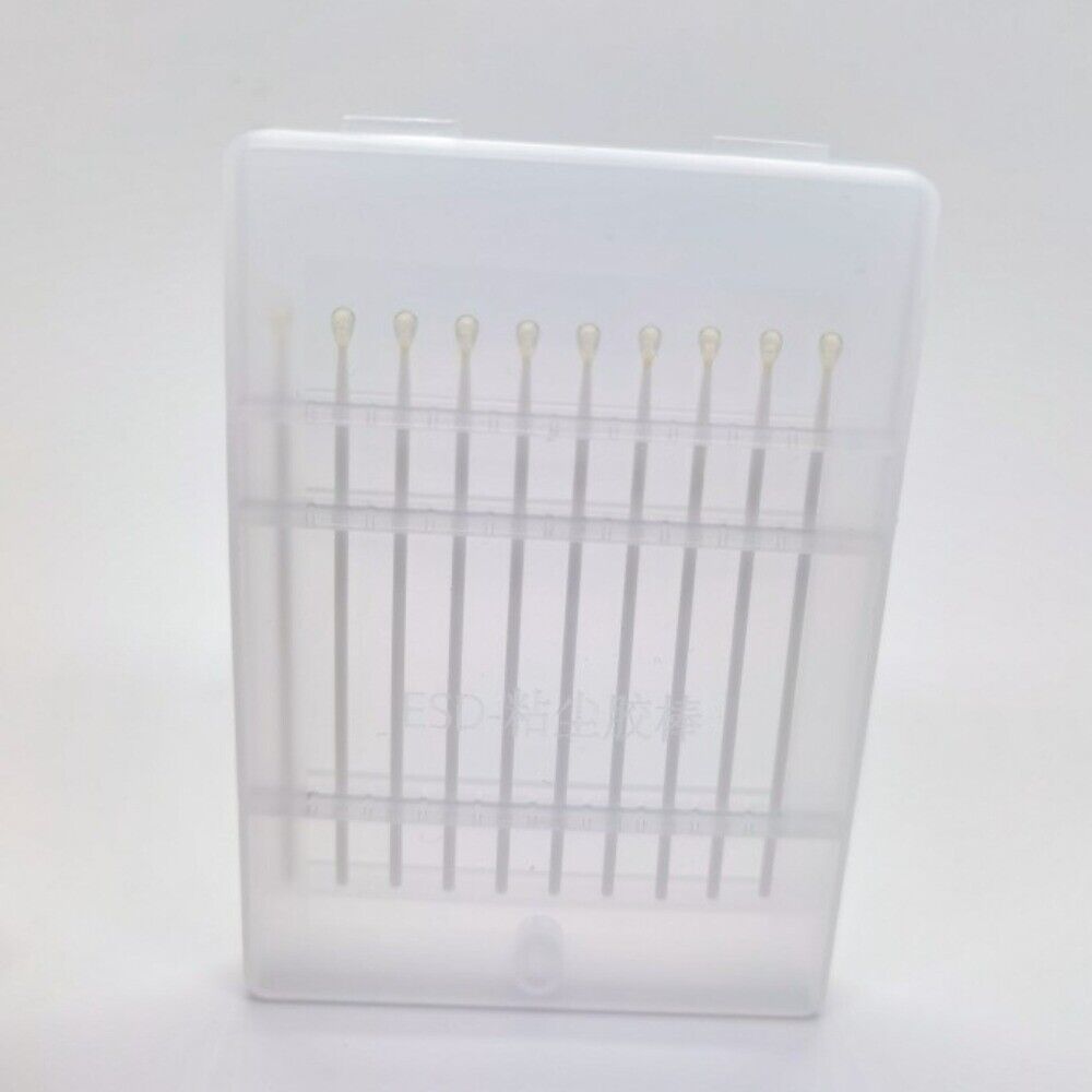 Set of 10 cleaning swabs for watch maintenance, adhesive dust removal rods.