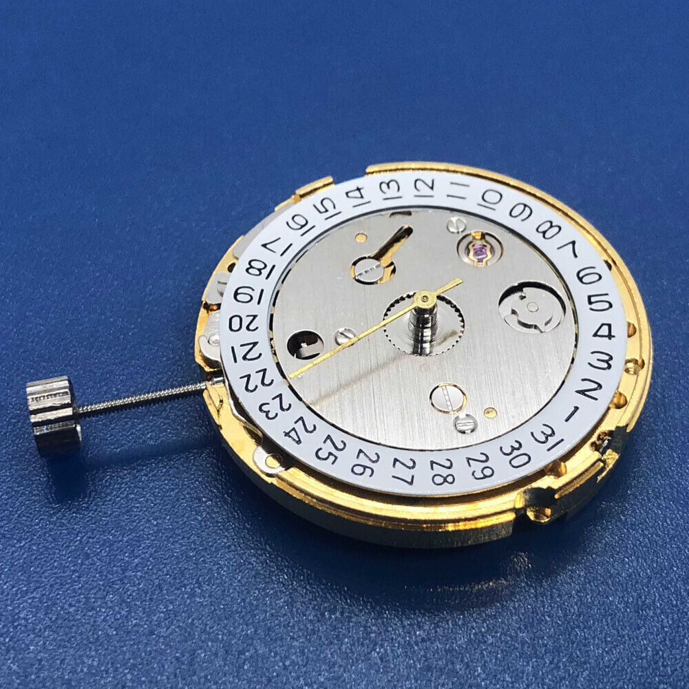 DG2813 automatic watch movement showcasing 3 hands, single calendar, and hollowed-out design.