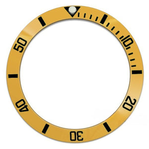 38mm Ceramic Slope SUB Yellow Background Black Font Watch Bezel Ring for SUB007